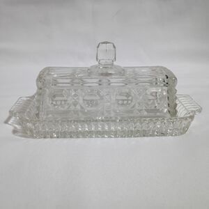 Federal Glass Windsor Pattern Butter Dish Covered No Chips